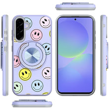 For Samsung A36 Case Printed Design Magnetic Bling Ring Stand + Tempered Glass
