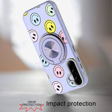 For Samsung A36 Case Printed Design Magnetic Bling Ring Stand + Tempered Glass