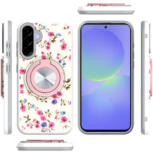 For Samsung A36 Case Printed Design Magnetic Bling Ring Stand + Tempered Glass