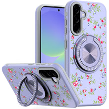 For Samsung A36 Case Printed Design Magnetic Bling Ring Stand + Tempered Glass