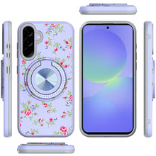 For Samsung A36 Case Printed Design Magnetic Bling Ring Stand + Tempered Glass