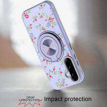For Samsung A36 Case Printed Design Magnetic Bling Ring Stand + Tempered Glass