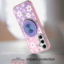 For Samsung A36 Case Printed Design Magnetic Bling Ring Stand + Tempered Glass