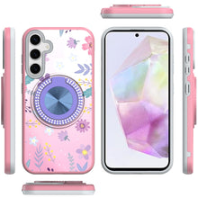 For Samsung A36 Case Printed Design Magnetic Bling Ring Stand + Tempered Glass