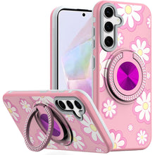 For Samsung A36 Case Printed Design Magnetic Bling Ring Stand + Tempered Glass