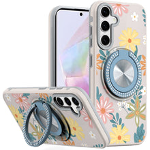 For Samsung A36 Case Printed Design Magnetic Bling Ring Stand + Tempered Glass