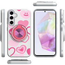 For Samsung A36 Case Printed Design Magnetic Bling Ring Stand + Tempered Glass