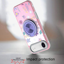 For iPhone Air Case Printed Design with Bling 360 Ring Stand + Tempered Glass