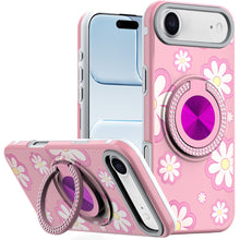 For iPhone Air Case Printed Design with Bling 360 Ring Stand + Tempered Glass