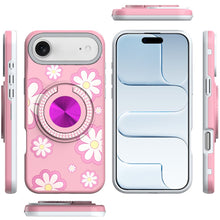 For iPhone Air Case Printed Design with Bling 360 Ring Stand + Tempered Glass