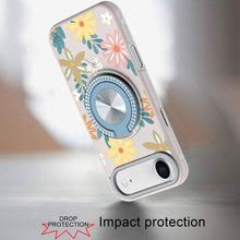 For iPhone Air Case Printed Design with Bling 360 Ring Stand + Tempered Glass