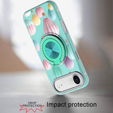 For iPhone Air Case Printed Design with Bling 360 Ring Stand + Tempered Glass
