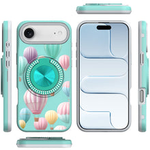 For iPhone Air Case Printed Design with Bling 360 Ring Stand + Tempered Glass