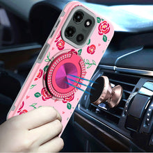 For Motorola Edge 2025 Case Printed Design Magnetic Bling Ring Stand Phone Cover