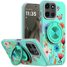 For Motorola Edge 2025 Case Printed Design Magnetic Bling Ring Stand Phone Cover