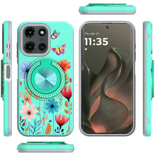 For Motorola Edge 2025 Case Printed Design Magnetic Bling Ring Stand Phone Cover