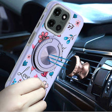 For Motorola Edge 2025 Case Printed Design Magnetic Bling Ring Stand Phone Cover