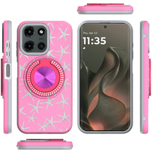 For Motorola Edge 2025 Case Printed Design Magnetic Bling Ring Stand Phone Cover