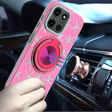 For Motorola Edge 2025 Case Printed Design Magnetic Bling Ring Stand Phone Cover