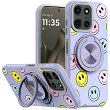 For Motorola Edge 2025 Case Printed Design Magnetic Bling Ring Stand Phone Cover