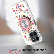 For Motorola Edge 2025 Case Printed Design Magnetic Bling Ring Stand Phone Cover