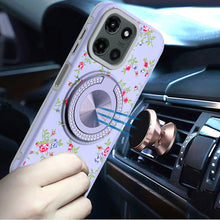 For Motorola Edge 2025 Case Printed Design Magnetic Bling Ring Stand Phone Cover