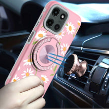 For Motorola Edge 2025 Case Printed Design Magnetic Bling Ring Stand Phone Cover