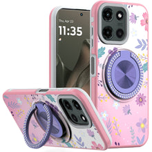 For Motorola Edge 2025 Case Printed Design Magnetic Bling Ring Stand Phone Cover
