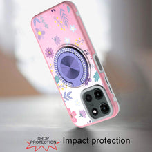 For Motorola Edge 2025 Case Printed Design Magnetic Bling Ring Stand Phone Cover