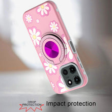 For Motorola Edge 2025 Case Printed Design Magnetic Bling Ring Stand Phone Cover