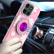 For Motorola Edge 2025 Case Printed Design Magnetic Bling Ring Stand Phone Cover