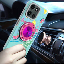 For Motorola Edge 2025 Case Printed Design Magnetic Bling Ring Stand Phone Cover