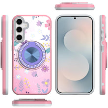 For Samsung S26+ Plus Case Printed Design with Bling 360 Stand + Tempered Glass