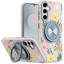 For Samsung S26+ Plus Case Printed Design with Bling 360 Stand + Tempered Glass