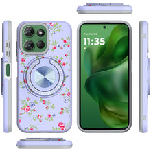 For Moto G Power 2025 Case Printed Magnetic Bling Ring Stand + Tempered Glass