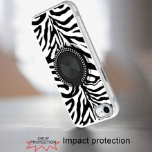 For iPhone SE 3/SE 2 iPhone 8/7 Case Printed Bling Ring Stand + Tempered Glass