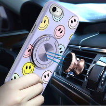 For iPhone SE 3/SE 2 iPhone 8/7 Case Printed Bling Ring Stand + Tempered Glass