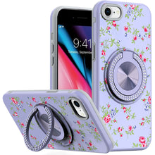 For iPhone SE 3/SE 2 iPhone 8/7 Case Printed Bling Ring Stand + Tempered Glass
