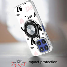 For Moto G Stylus 2025 Case Printed Magnetic Bling Ring Stand + Tempered Glass
