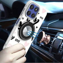 For Moto G Stylus 2025 Case Printed Magnetic Bling Ring Stand + Tempered Glass