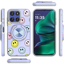 For Moto G Stylus 2025 Case Printed Magnetic Bling Ring Stand + Tempered Glass