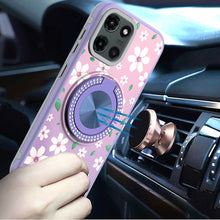 For Moto G Stylus 2025 Case Printed Magnetic Bling Ring Stand + Tempered Glass