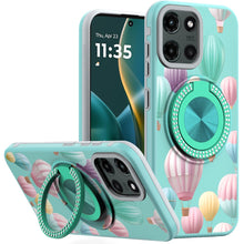 For Moto G Stylus 2025 Case Printed Magnetic Bling Ring Stand + Tempered Glass
