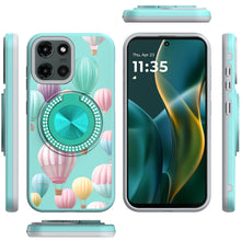 For Moto G Stylus 2025 Case Printed Magnetic Bling Ring Stand + Tempered Glass