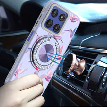 For Moto G Stylus 2025 Case Printed Design with Bling 360 Stand + Tempered Glass