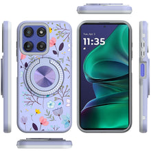 For Moto G Stylus 2025 Case Printed Design with Bling 360 Stand + Tempered Glass