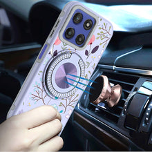 For Moto G Stylus 2025 Case Printed Design with Bling 360 Stand + Tempered Glass