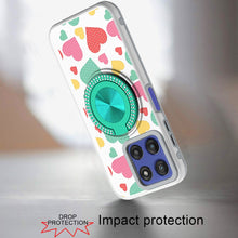 For Moto G Stylus 2025 Case Printed Design with Bling 360 Stand + Tempered Glass