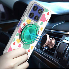 For Moto G Stylus 2025 Case Printed Design with Bling 360 Stand + Tempered Glass