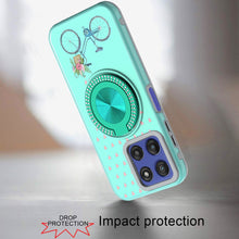 For Moto G Stylus 2025 Case Printed Design with Bling 360 Stand + Tempered Glass